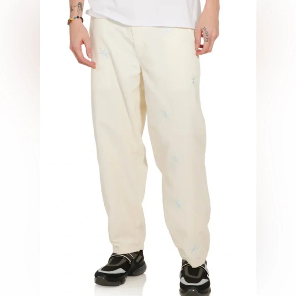 NEW Flan Labs CONSTELLATION CORDUROY PANTS Mens M 100% cotton embroidery NWT
